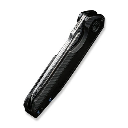 WE Knife Co., Ltd™ Starhawk Frame Lock WE21017-DS1 Black 6AL4V Titanium Hakkapella Damasteel Pocket Knife