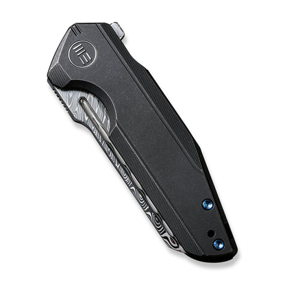WE Knife Co., Ltd™ Starhawk Frame Lock WE21017-DS1 Black 6AL4V Titanium Hakkapella Damasteel Pocket Knife