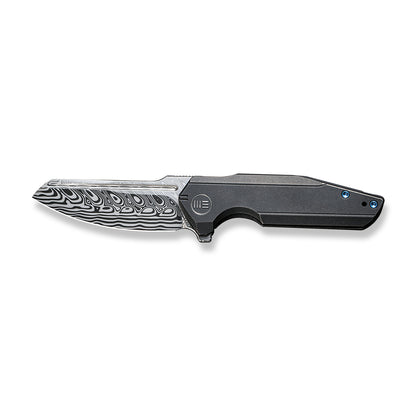 WE Knife Co., Ltd™ Starhawk Frame Lock WE21017-DS1 Black 6AL4V Titanium Hakkapella Damasteel Pocket Knife