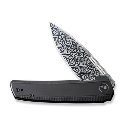 WE Knife Co., Ltd™ Speedster Frame Lock WE21021B-DS1 Black 6AL4V Titanium Damasteel Pocket Knife