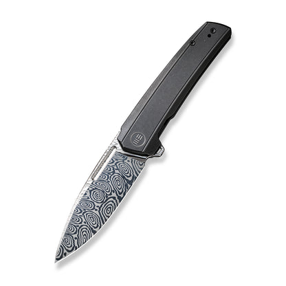WE Knife Co., Ltd™ Speedster Frame Lock WE21021B-DS1 Black 6AL4V Titanium Damasteel Pocket Knife