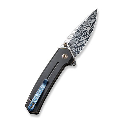WE Knife Co., Ltd™ Culex Button Lock WE21026B-DS1 Blackened Bronze 6AL4V Titanium Damasteel Pocket Knife