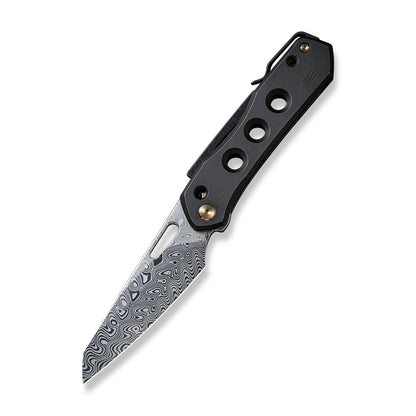 WE Knife Co., Ltd™ Vision R Lever Lock WE21031-DS1 Black 6AL4V Titanium Hakkapella Damasteel Pocket Knife