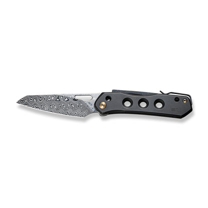 WE Knife Co., Ltd™ Vision R Lever Lock WE21031-DS1 Black 6AL4V Titanium Hakkapella Damasteel Pocket Knife