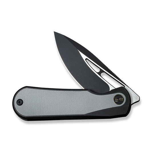 WE Knife Co., Ltd™ Baloo Frame Lock WE21033-1 Gray G10 and Black 6al4v Titanium CPM 20CV Stainless Steel Pocket Knife