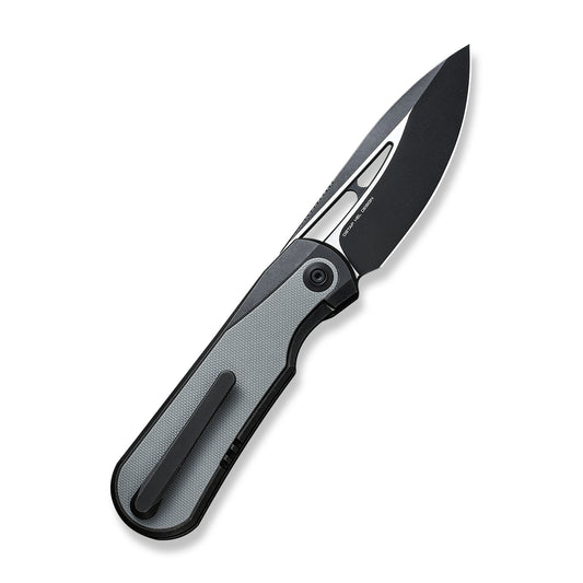 WE Knife Co., Ltd™ Baloo Frame Lock WE21033-1 Gray G10 and Black 6al4v Titanium CPM 20CV Stainless Steel Pocket Knife