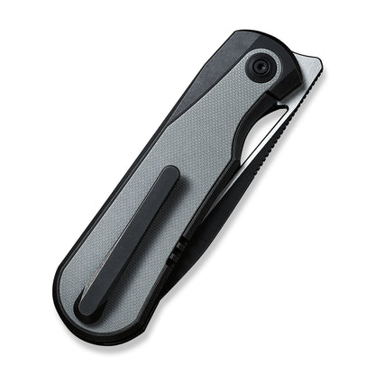 WE Knife Co., Ltd™ Baloo Frame Lock WE21033-1 Gray G10 and Black 6al4v Titanium CPM 20CV Stainless Steel Pocket Knife