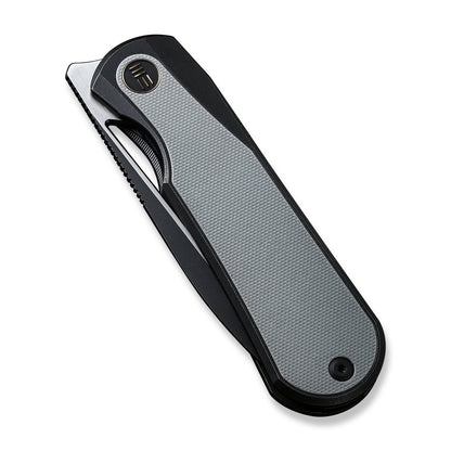 WE Knife Co., Ltd™ Baloo Frame Lock WE21033-1 Gray G10 and Black 6al4v Titanium CPM 20CV Stainless Steel Pocket Knife