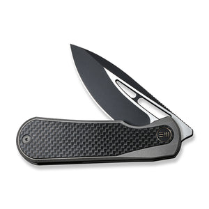 WE Knife Co., Ltd™ Baloo Frame Lock WE21033-2 Carbon Fiber and Gray 6al4v Titanium CPM 20CV Stainless Steel Pocket Knife