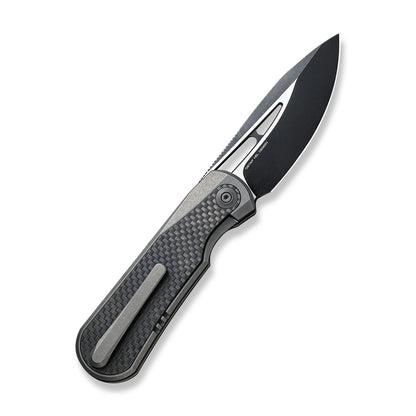 WE Knife Co., Ltd™ Baloo Frame Lock WE21033-2 Carbon Fiber and Gray 6al4v Titanium CPM 20CV Stainless Steel Pocket Knife