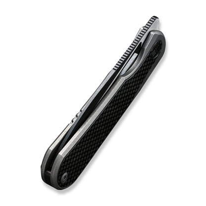 WE Knife Co., Ltd™ Baloo Frame Lock WE21033-2 Carbon Fiber and Gray 6al4v Titanium CPM 20CV Stainless Steel Pocket Knife