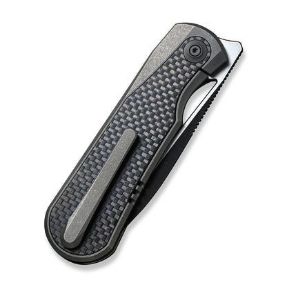 WE Knife Co., Ltd™ Baloo Frame Lock WE21033-2 Carbon Fiber and Gray 6al4v Titanium CPM 20CV Stainless Steel Pocket Knife