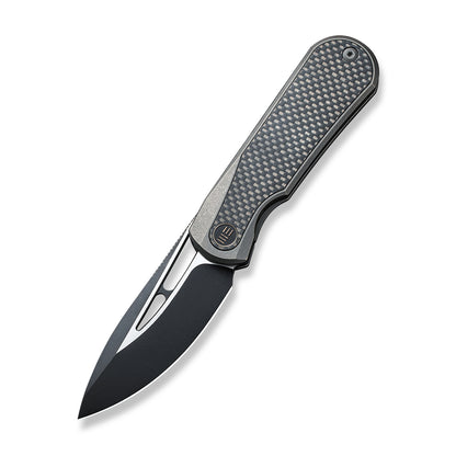 WE Knife Co., Ltd™ Baloo Frame Lock WE21033-2 Carbon Fiber and Gray 6al4v Titanium CPM 20CV Stainless Steel Pocket Knife