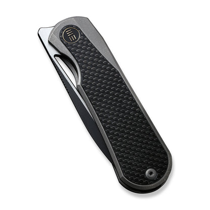 WE Knife Co., Ltd™ Baloo Frame Lock WE21033-2 Carbon Fiber and Gray 6al4v Titanium CPM 20CV Stainless Steel Pocket Knife