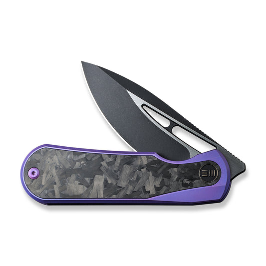 WE Knife Co., Ltd™ Baloo Frame Lock WE21033-3 Carbon Fiber and Purple 6al4v Titanium CPM 20CV Stainless Steel Pocket Knife