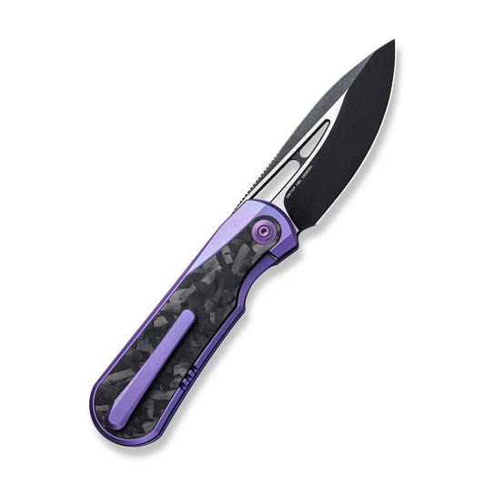 WE Knife Co., Ltd™ Baloo Frame Lock WE21033-3 Carbon Fiber and Purple 6al4v Titanium CPM 20CV Stainless Steel Pocket Knife