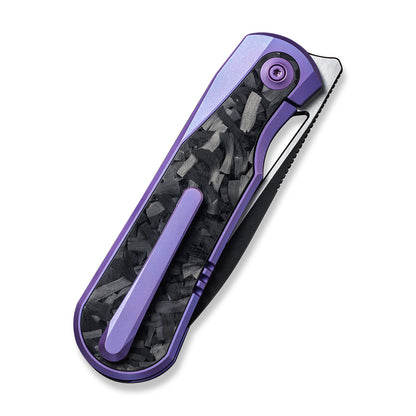 WE Knife Co., Ltd™ Baloo Frame Lock WE21033-3 Carbon Fiber and Purple 6al4v Titanium CPM 20CV Stainless Steel Pocket Knife