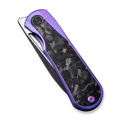 WE Knife Co., Ltd™ Baloo Frame Lock WE21033-3 Carbon Fiber and Purple 6al4v Titanium CPM 20CV Stainless Steel Pocket Knife