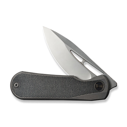 WE Knife Co., Ltd™ Baloo Frame Lock WE21033-4 Green Micarta and Gray 6al4v Titanium CPM 20CV Stainless Steel Pocket Knife