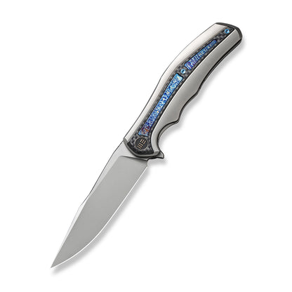 WE Knife Co., Ltd™ Zonda Frame Lock WE22016-2 Gray Titanium and Carbon Fiber CPM-20CV Stainless Steel Pocket Knife
