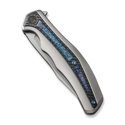 WE Knife Co., Ltd™ Zonda Frame Lock WE22016-2 Gray Titanium and Carbon Fiber CPM-20CV Stainless Steel Pocket Knife