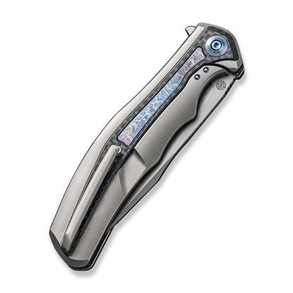 WE Knife Co., Ltd™ Zonda Frame Lock WE22016-2 Gray Titanium and Carbon Fiber CPM-20CV Stainless Steel Pocket Knife