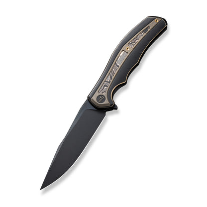 WE Knife Co., Ltd™ Zonda Frame Lock WE22016-3 Black & Bronze Titanium and Carbon Fiber CPM-20CV Stainless Steel Pocket Knife