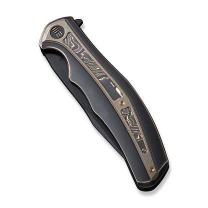 WE Knife Co., Ltd™ Zonda Frame Lock WE22016-3 Black & Bronze Titanium and Carbon Fiber CPM-20CV Stainless Steel Pocket Knife