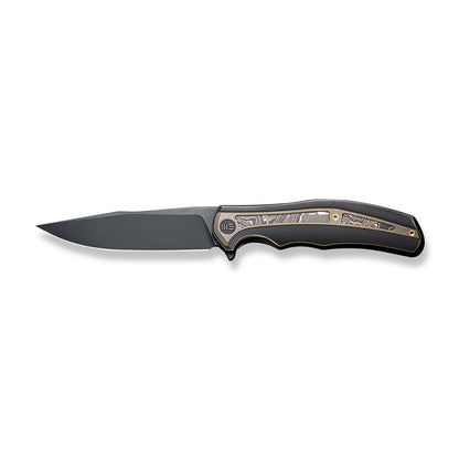 WE Knife Co., Ltd™ Zonda Frame Lock WE22016-3 Black & Bronze Titanium and Carbon Fiber CPM-20CV Stainless Steel Pocket Knife