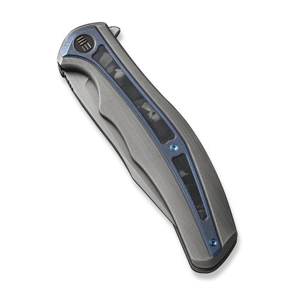 WE Knife Co., Ltd™ Zonda Frame Lock WE22016-4 Gray Titanium and Carbon Fiber CPM-20CV Stainless Steel Pocket Knife