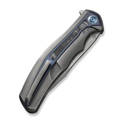WE Knife Co., Ltd™ Zonda Frame Lock WE22016-4 Gray Titanium and Carbon Fiber CPM-20CV Stainless Steel Pocket Knife