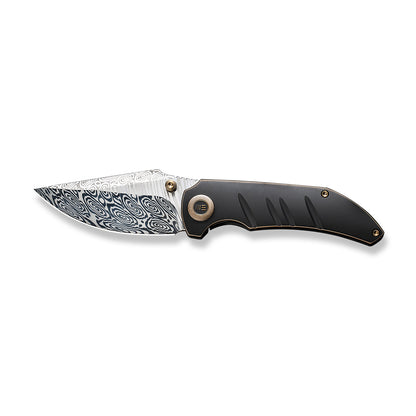 WE Knife Co., Ltd™ Riff-Raff Frame Lock 22020B-DS1 Black & Bronze 6AL4V Titanium Damasteel (Heimskringla) Pocket Knife
