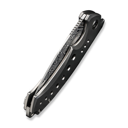 WE Knife Co., Ltd™ Nexusia Frame Lock WE22044-DS1 Gray Titanium Heimskringla Damasteel Pocket Knife