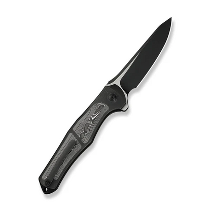 WE Knife Co., Ltd™ 702XI Button Lock WE07B-2 Black Anodized 6AL4V Titanium and Aluminum Carbon Fiber M390 Stainless Steel Pocket Knife