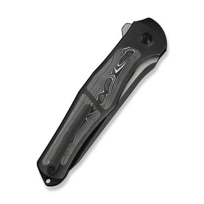 WE Knife Co., Ltd™ 702XI Button Lock WE07B-2 Black Anodized 6AL4V Titanium and Aluminum Carbon Fiber M390 Stainless Steel Pocket Knife