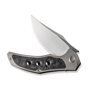 WE Knife Co., Ltd™ Magnetron Frame Lock 18058-2 Titanium and 'rose' Carbon Fiber CPM 20CV Stainless Steel Pocket Knife