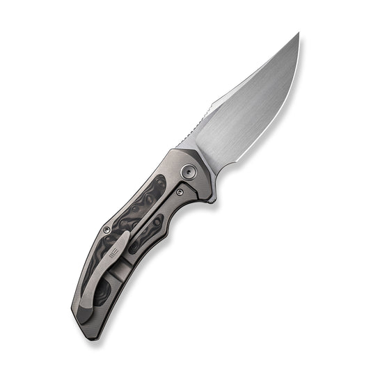 WE Knife Co., Ltd™ Magnetron Frame Lock 18058-2 Titanium and 'rose' Carbon Fiber CPM 20CV Stainless Steel Pocket Knife