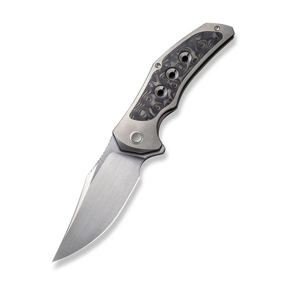 WE Knife Co., Ltd™ Magnetron Frame Lock 18058-2 Titanium and 'rose' Carbon Fiber CPM 20CV Stainless Steel Pocket Knife