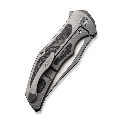 WE Knife Co., Ltd™ Magnetron Frame Lock 18058-2 Titanium and 'rose' Carbon Fiber CPM 20CV Stainless Steel Pocket Knife