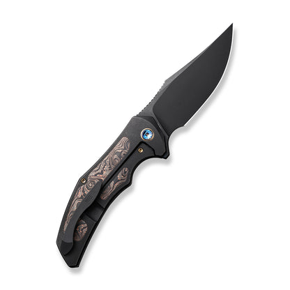 WE Knife Co., Ltd™ Magnetron Frame Lock 18058-3 Black Titanium and Bronze Carbon Fiber 20CV Stainless Steel Pocket Knife