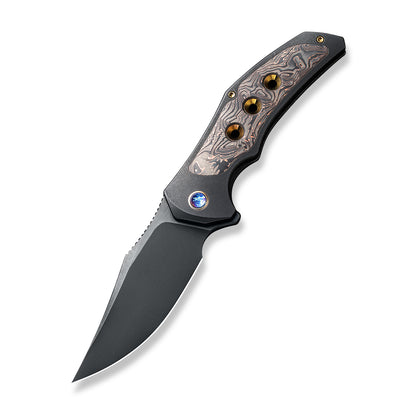 WE Knife Co., Ltd™ Magnetron Frame Lock 18058-3 Black Titanium and Bronze Carbon Fiber 20CV Stainless Steel Pocket Knife