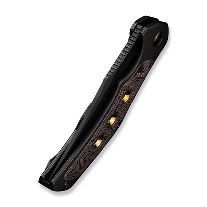 WE Knife Co., Ltd™ Magnetron Frame Lock 18058-3 Black Titanium and Bronze Carbon Fiber 20CV Stainless Steel Pocket Knife