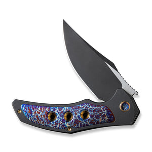 WE Knife Co., Ltd™ Magnetron Frame Lock 18058-4 Black Titanium and Blue Flamed Titanium CPM 20CV Stainless Steel Pocket Knife