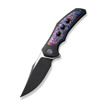WE Knife Co., Ltd™ Magnetron Frame Lock 18058-4 Black Titanium and Blue Flamed Titanium CPM 20CV Stainless Steel Pocket Knife