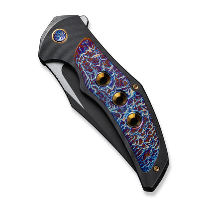 WE Knife Co., Ltd™ Magnetron Frame Lock 18058-4 Black Titanium and Blue Flamed Titanium CPM 20CV Stainless Steel Pocket Knife