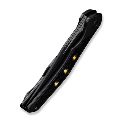 WE Knife Co., Ltd™ Magnetron Frame Lock 18058-4 Black Titanium and Blue Flamed Titanium CPM 20CV Stainless Steel Pocket Knife