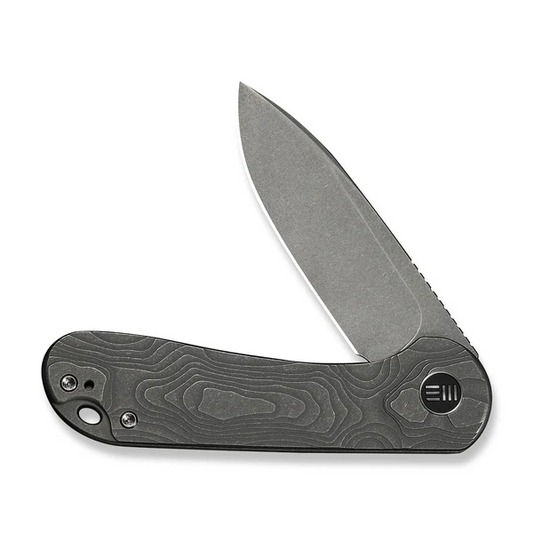WE Knife Co., Ltd™ Elementum Frame Lock WE18062XA-2 Gray Stonewash 6AL4V Titanium CPM MagnaCut Stainless Steel Pocket Knife