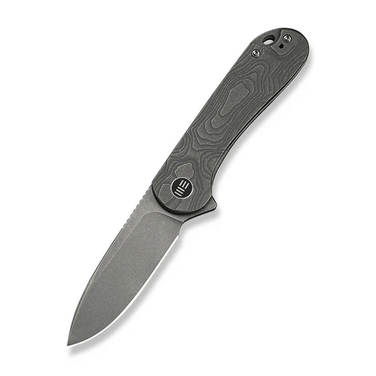 WE Knife Co., Ltd™ Elementum Frame Lock WE18062XA-2 Gray Stonewash 6AL4V Titanium CPM MagnaCut Stainless Steel Pocket Knife