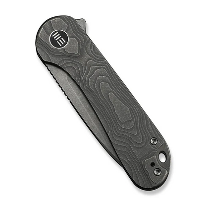WE Knife Co., Ltd™ Elementum Frame Lock WE18062XA-2 Gray Stonewash 6AL4V Titanium CPM MagnaCut Stainless Steel Pocket Knife