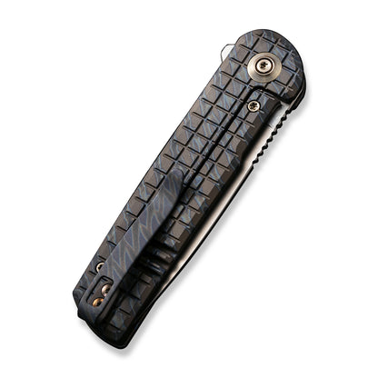 WE Knife Co., Ltd™ Charith Frame Lock WE20056B-2 Tiger Stripe Flamed 6AL4V Titanium CPM 20CV Stainless Steel Pocket Knife